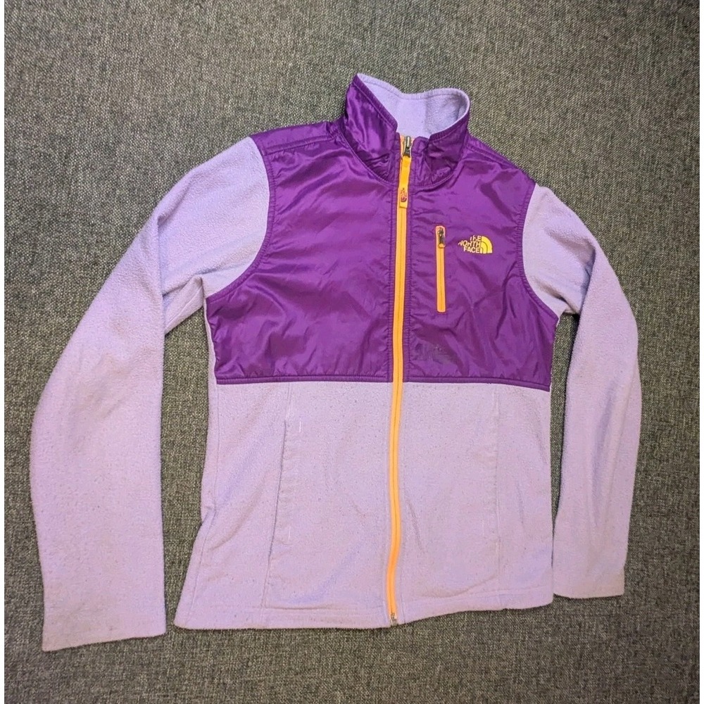 The North Face Fleece Jacket Girls Medium 10-12 Turquoise Lightweight Full-Zip